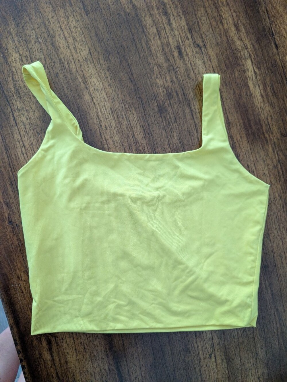 Small Women's Yellow Square-Neck Tank Top